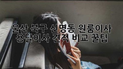 울산 북구 신명동 원룸이사, 용달이사 견적 비교 꿀팁🍯